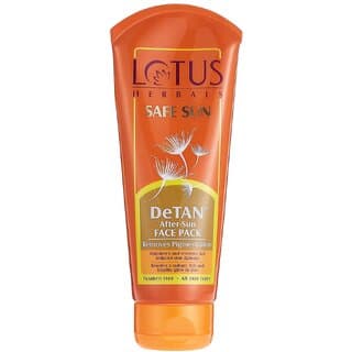Lotus Herbals Safe Sun DeTan After-Sun Face Pack Horse chestnut extracts reduces Sun Tan 100g - Skin Care - Face Cleansers | Buy online on ZillyBuy
