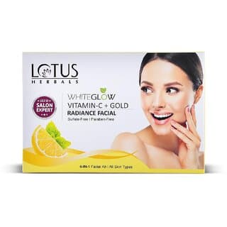 Lotus Herbals WhiteGlow Vitamin C + Gold Radiance 4 in 1 Facial KitParaben FreeHelps Reduce Dark Spots 228g - Skin Care - Face Cleansers | Buy online on ZillyBuy