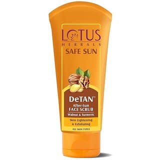 Lotus Herbals Safe Sun DeTAN After-Sun Face Scrub Walnut  Turmeric Exfoliates, removes tan All Skin Types 100 g - Skin Care - Face Cleansers | Buy online on ZillyBuy