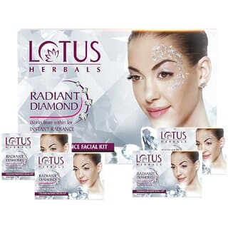 Lotus Herbals Radiant Diamond Cellular Radiance 4 In 1 Facial Kit  With Diamon Dust  Cinnamon  All Skin  4x37g - Skin Care - Face Cleansers | Buy online on ZillyBuy