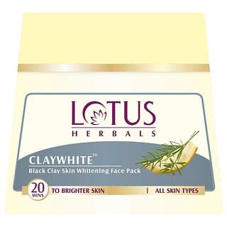 Lotus Herbals Claywhite Black Clay Face Pack  Detans Skin  Unclogs Pores  350g - Skin Care - Face Cleansers | Buy online on ZillyBuy