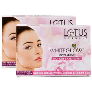 Lotus Herbals Whiteglow Insta Glow 1 Facial Kit  For Radiant Glowing Skin  Natural Ingredients  40G ( Pack Of 2 ) - Skin Care - Face Cleansers | Buy online on ZillyBuy