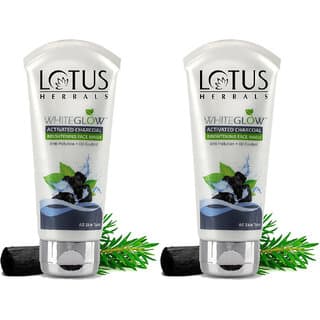 Lotus Herbals Whiteglow Activated Charcoal Face Wash Anti Pollution Oil Control For All Skin Types 100G (Pack Of 2) - Skin Care - Face Cleansers | Buy online on ZillyBuy