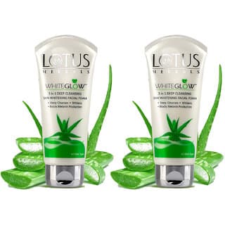 Lotus Herbals Whiteglow 3 In 1 Deep Cleaning Skin Whitening Facial Foam  Chemical Free  50G ( Pack Of 2 ) - Skin Care - Face Cleansers | Buy online on ZillyBuy