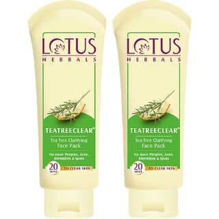Lotus Herbals Teatreeclear Tea Tree Clarifying Face Pack  Reduces Pimples, Acne, Blemishes  Spots  60G ( Pack Of 2 ) - Skin Care - Face Cleansers | Buy online on ZillyBuy