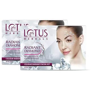 Lotus Herbals Radiant Diamond Cellular Radiance 1 Facial Kit  With Diamon Dust  Cinnamon  37G ( Pack Of 2 ) - Skin Care - Face Cleansers | Buy online on ZillyBuy