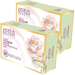 Lotus Herbals Radiant Bridalglow Rose Gold Skin Illuminating Facial Kit   Paraben Free 57G ( Pack Of 2 ) - Skin Care - Face Cleansers | Buy online on ZillyBuy