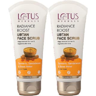 Lotus Herbals Radiance Boost Ubtan Face Scrub Turmeric, Sandalwood And Rose Water  100Gm  ( Pack Of 2 ) - Skin Care - Face Cleansers | Buy online on ZillyBuy