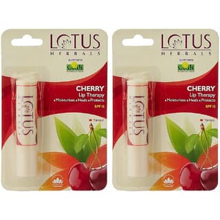 Lotus Herbals Lip Therapy Tinted Lip Balm - Cherry  Spf 15  Moisturises, Heals  Protects Lips  3.4G ( Pack Of 2 ) - Makeup - Lips | Buy online on ZillyBuy