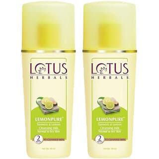Lotus Herbals Lemonpure Turmeric  Lemon Cleansing Milk  Makeup Remover  For All Skin Types  80Ml ( Pack Of 2 ) - Skin Care - Face Cleansers | Buy online on ZillyBuy
