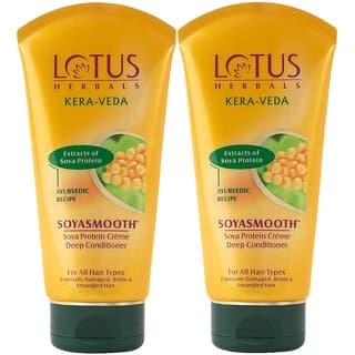 Lotus Herbals Kera-Veda Soyasmooth Soya Protein Cream Deep Conditioner  For All Hair Types  150G ( Pack Of 2 ) - Shampoos and Conditioners | Buy online on ZillyBuy