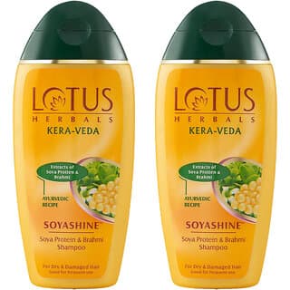 Lotus Herbals Kera-Veda Soyashine Soya Protein  Brahmi Shampoo  Preservative Free Shampoo  200Ml ( Pack Of 2 ) - Shampoos and Conditioners | Buy online on ZillyBuy