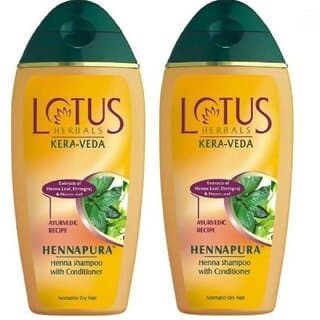 Lotus Herbals Kera-Veda Hennapura Henna Shampoo With Conditioner  With Bhringraj   200Ml ( Pack Of 2 ) - Shampoos and Conditioners | Buy online on ZillyBuy