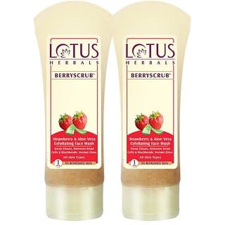 Lotus Herbals Berryscrub Strawberry  Aloe Vera Exfoliating Face Wash  Deep Cleaning  80G ( Pack Of 2 ) - Skin Care - Face Cleansers | Buy online on ZillyBuy