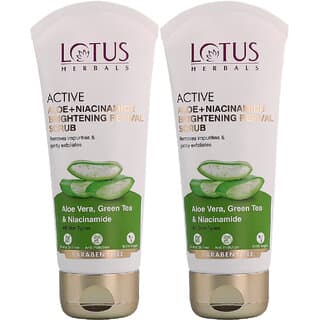 Lotus Herbals Active Aloe + Niacinamide Brightening Revival Scrub Removes Impurities  Exfoliates100Gm ( Pack Of 2 ) - Skin Care - Face Cleansers | Buy online on ZillyBuy