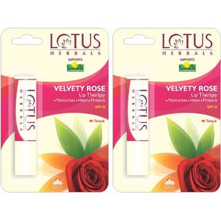 Lotus Herbals Lip Therapy Velvety Rose 3.4G ( Pack Of 2 ) - Makeup - Lips | Buy online on ZillyBuy