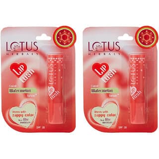 Lotus Herbals Lip Lush Tinted Lip Balm - Watermelon Splash  Spf 20  8H Moisturisation  3.5G ( Pack Of 2 ) - Makeup - Lips | Buy online on ZillyBuy