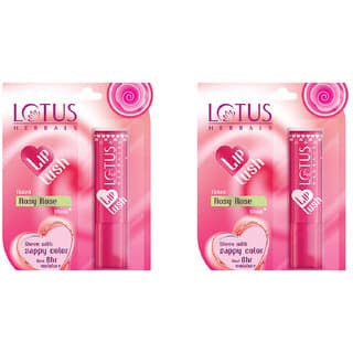 Lotus Herbals Lip Lush Tinted Lip Balm - Rosy Rose Blush  Spf 20  8H Moisturisation  3.5G ( Pack Of 2 ) - Makeup - Lips | Buy online on ZillyBuy