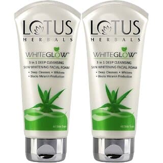 Lotus Herbals Whiteglow 3 In 1 Deep Cleansing Skin Whitening Facial Foam 200G ( Pack Of 2 ) - Skin Care - Face Cleansers | Buy online on ZillyBuy