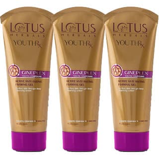 Lotus Herbals Youthrx Active Anti Ageing Foaming Gel Face Wash  With Jojoba Ginseng  Ginger  100G  (Pack Of 3) - Skin Care - Face Cleansers | Buy online on ZillyBuy
