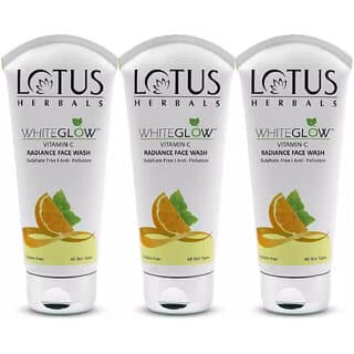 Lotus Herbals Whiteglow Vitamin C Radiance Face Wash  For Dark SpotsAnti Pollution  100G  (Pack Of 3) - Skin Care - Face Cleansers | Buy online on ZillyBuy