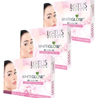 Lotus Herbals Whiteglow Insta Glow 1 Facial Kit  For Radiant Glowing Skin  Natural Ingredients  40G  (Pack Of 3) - Skin Care - Face Cleansers | Buy online on ZillyBuy