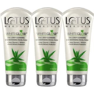 Lotus Herbals Whiteglow 3 In 1 Deep Cleaning Skin Whitening Facial Foam  Chemical Free  50G  (Pack Of 3) - Skin Care - Face Cleansers | Buy online on ZillyBuy