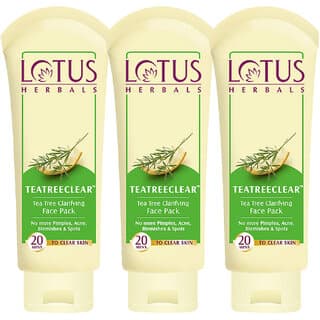 Lotus Herbals Teatreeclear Tea Tree Clarifying Face Pack  Reduces Pimples Acne Blemishes  Spots  120G ( Pack Of 3) - Skin Care - Face Cleansers | Buy online on ZillyBuy