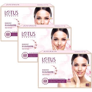 Lotus Herbals Radiant Bridalglow Rose Gold Skin Illuminating Facial Kit   Paraben Free 57G  ( Pack Of 3) - Skin Care - Face Cleansers | Buy online on ZillyBuy