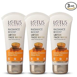 Lotus Herbals Radiance Boost Ubtan Face Wash  Turmeric Sandalwood And Rose Water 100Gm  (Pack Of 3) - Skin Care - Face Cleansers | Buy online on ZillyBuy
