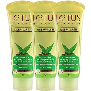 Lotus Herbals Neemwash Neem  Clove Ultra Purifying Face Wash With Active Neem Slices   80Ml  (Pack Of 3) - Skin Care - Face Cleansers | Buy online on ZillyBuy