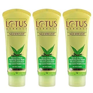 Lotus Herbals Neemwash Neem  Clove Ultra Purifying Face Wash With Active Neem Slices  120Ml  (Pack Of 3) - Skin Care - Face Cleansers | Buy online on ZillyBuy
