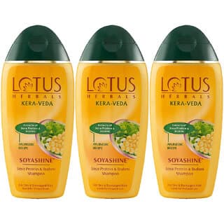 Lotus Herbals KeraVeda Soyashine Soya Protein  Brahmi Shampoo  Preservative Free Shampoo  200Ml ( Pack Of 3) - Shampoos and Conditioners | Buy online on ZillyBuy
