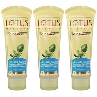 Lotus Herbals Jojobawash Active Milli Capsules Nourishing Face Wash   For All Skin Types  80Ml   (Pack Of 3) - Skin Care - Face Cleansers | Buy online on ZillyBuy