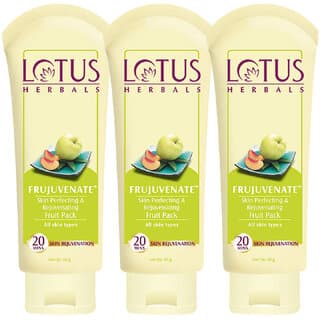 Lotus Herbals Frujuvenate Skin Perfecting  Rejuvenating Fruit Face Pack  For All Skin Types  120G ( Pack Of 3) - Skin Care - Face Cleansers | Buy online on ZillyBuy