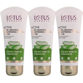 Lotus Herbals Active Aloe  Niacinamide Brightening Revival Scrub Removes Impurities  Exfoliates 100Gm ( Pack Of 3) - Skin Care - Face Cleansers | Buy online on ZillyBuy