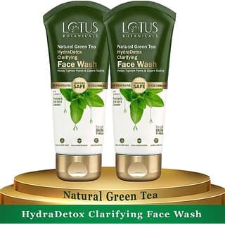 Lotus Botanicals Natural Green Tea Hydradetox Clarifying -100Ml ( Pack Of 2 ) Face Wash (200 Ml) - Skin Care - Face Cleansers | Buy online on ZillyBuy