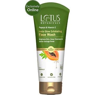 Lotus Botanicals Papaya & Vitamin E Insta Glow Exfoliating 200Ml Face Wash (200 Ml) - Skin Care - Face Cleansers | Buy online on ZillyBuy