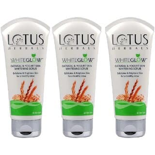 Lotus Herbals Whiteglow Oatmeal  Yogurt Skin Whitening Scrub 150G ( Pack Of 3) - Skin Care - Face Cleansers | Buy online on ZillyBuy