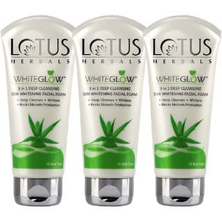 Lotus Herbals Whiteglow 3 In 1 Deep Cleansing Skin Whitening Facial Foam 200G  (Pack Of 3) - Skin Care - Face Cleansers | Buy online on ZillyBuy