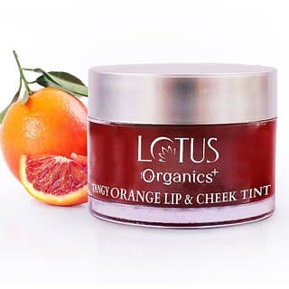 Lotus Organics+ Tangy Orange Lip & Cheek Tint|Ntural Organic & Youthful Glow|All Skin Types Tangy Orange (Pack Of: 1, 10 G) - Makeup - Lips | Buy online on ZillyBuy