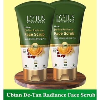 Lotus Botanicals Ubtan De-Tan Radiance Face Scrub ( Pack Of 2 ) ( 100Gm x 2 Pc ) Scrub (200 G) - Skin Care - Face Cleansers | Buy online on ZillyBuy