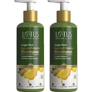 Lotus Botanicals Ginger Root Dandruff-Controlx Shampoo - 300Ml ( Pack Of 2 ) (600 Ml) - Shampoos and Conditioners | Buy online on ZillyBuy
