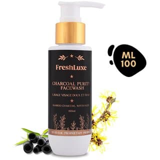 FreshLuxe Charcoal Purity Face Wash , Deep Cleansing  Detox , Bamboo Charcoal  Witch Hazel , Unisex , Natural , 100ml - Skin Care - Face Cleansers | Buy online on ZillyBuy