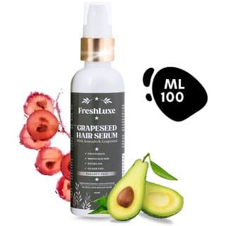 FreshLuxe Grape Seed Hair Serum , Avocado  Grape Seed Oil , Frizz Control  Dandruff-free , Unisex , 100ml - Hair Oils, Care, and Styling | Buy online on ZillyBuy