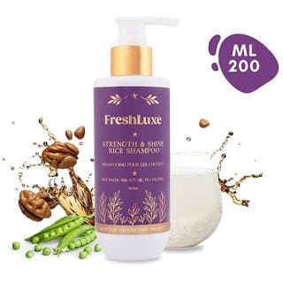 FreshLuxe Strength  Shine Rice Water Shampoo , Walnut Oil  Pea Protein , Deep Nourishment  Strength , Unisex , 200ml - Shampoos and Conditioners | Buy online on ZillyBuy
