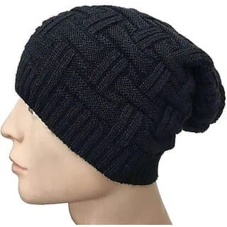 Fashlook Woolen Black Casual Winter Cap - Uncategorized | Buy online on ZillyBuy