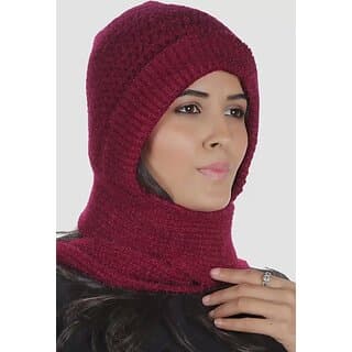 Fashlook Woolen Maroon Casual Winter Cap - Uncategorized | Buy online on ZillyBuy