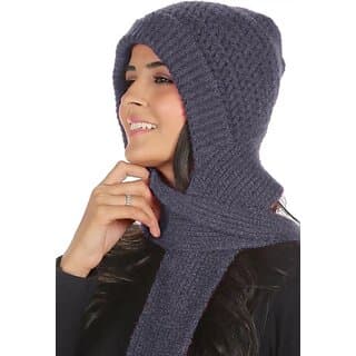 Fashlook Woolen Grey Casual Winter Cap - Uncategorized | Buy online on ZillyBuy