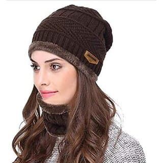 Fashlook Woolen Brown Casual Winter Cap - Uncategorized | Buy online on ZillyBuy